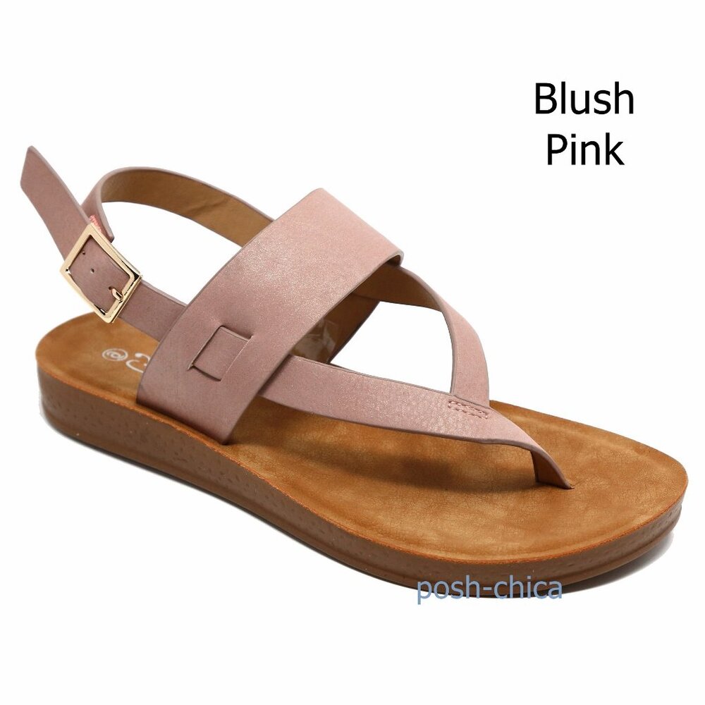 New Women Pink Blush Comfy Sole Thong Flat Sandals